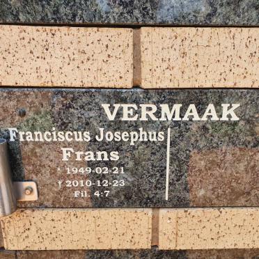 VERMAAK Franciscus Josephus 1949-2010