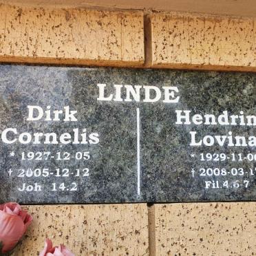 LINDE Dirk Cornelis 1927-2005 &amp; Hendrina Lovina 1929-2008