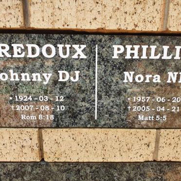 TREDOUX Johnny D.J. 1924-2007 :: PHILLIPS Nora N.K. 1957-2005