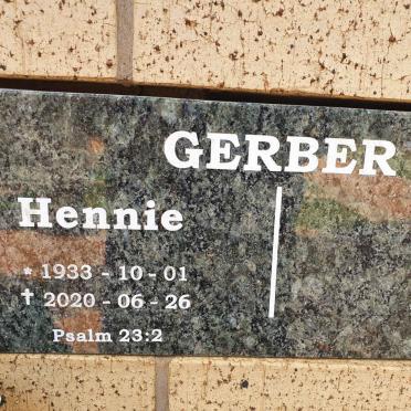 GERBER Hennie 1933-2020