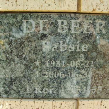 BEER Babsie, de 1931-2006