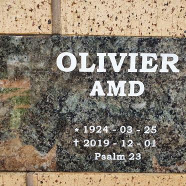 OLIVIER A.M.D. 1924-2019