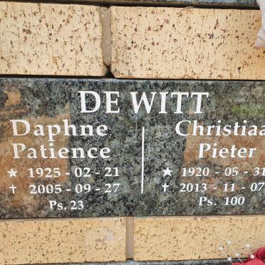 WITT Christiaan Pieter, de 1920-2013 &amp; Daphne Patience 1925-2005