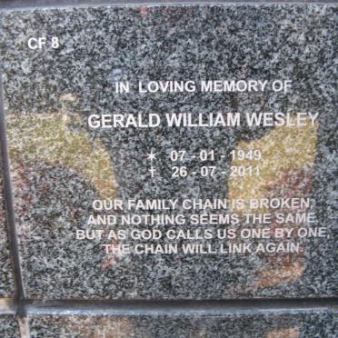 WESLEY Gerald William 1949-2011