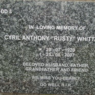 WHITTAKER Cyril Anthony 1920-2007
