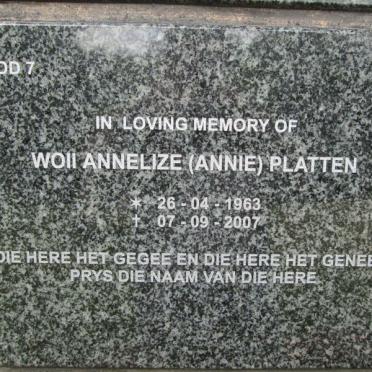 PLATTEN Annelize 1963-2007
