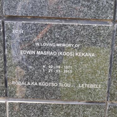 KEKANA Edwin Mashao 1971-2015