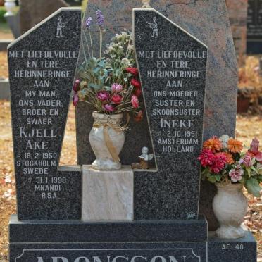 ARONSSON Kjell Ake 1950-1998 &amp; Ineke 1951-