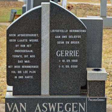 ASWEGEN Gerrie, van 1968-2002