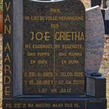 AARDE Joe, van 1925-1997 &amp; Grietha 1926-2009