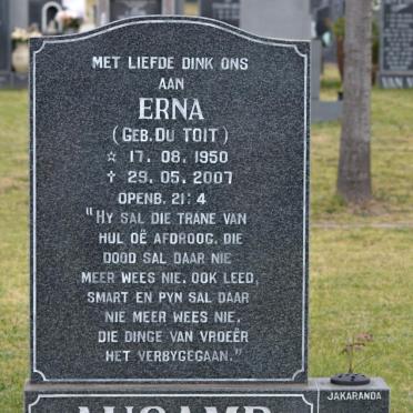 AUCAMP Erna geb DU TOIT 1950-2007