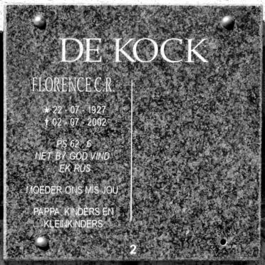 KOCK Florence C.R., de 1927-2002