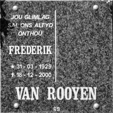 ROOYEN Frederik, van 1929-2000