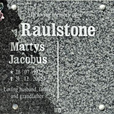 RAULSTONE Mattys Jacobus 1925-2005
