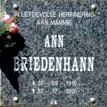 BRIEDENHANN Ann 1910-2001