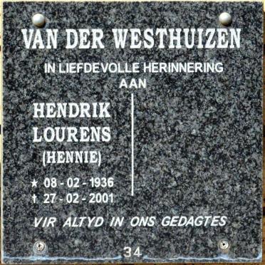 WESTHUIZEN Hendrik Lourens, van der 1936-2001