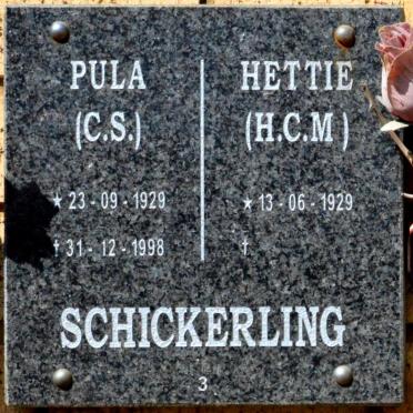 SCHICKERLING C.S. 1929-1998 &amp; H.C.M. 1929-