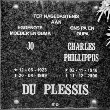 PLESSIS Charles Phillippus, du 1918-2000 &amp; Jo 1923-1999