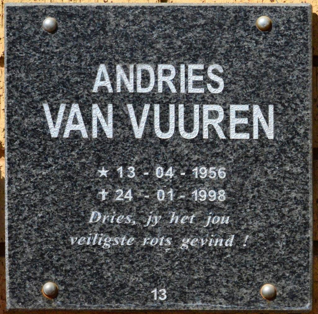 VUUREN Andries, van 1956-1998