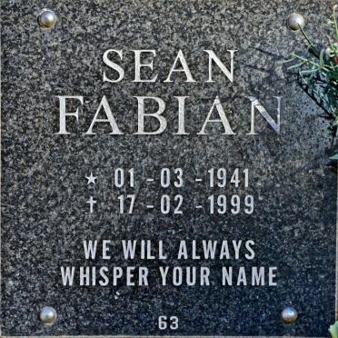 FABIAN Sean 1941-1999