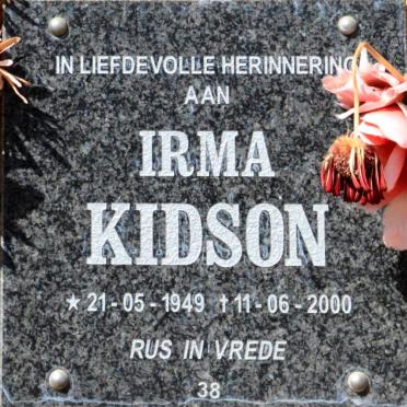 KIDSON Irma 1949-2000