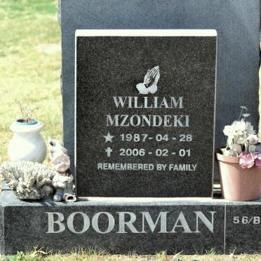 BOORMAN William Mzondeki 1987-2006