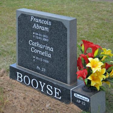 BOOYSE Francois Abram 1931-2003 &amp; Catharina Cornelia 1930-2013