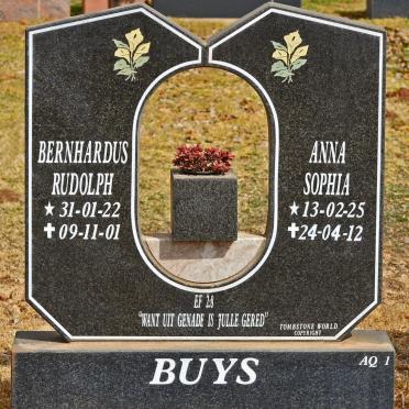 BUYS Bernhardus Rudolph 1922-2001 &amp; Anna Sophia 1925-2012