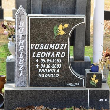 BUTHELEZI Vusumuzi Leonard 1963-2003