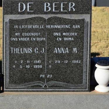 BEER Theunis G.J., de 1941-1998 &amp; Anna M. 1942-