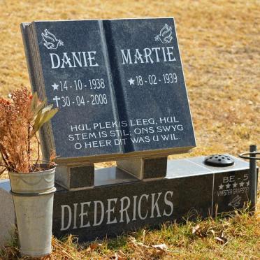 DIEDERICKS Danie 1938-2008 &amp; Martie 1939-