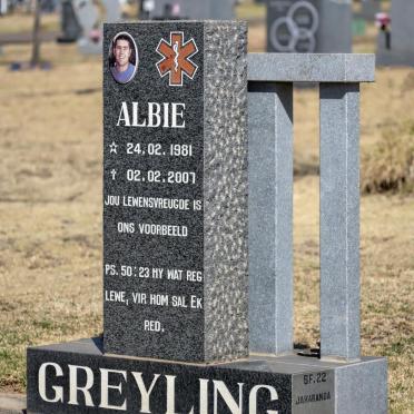 GREYLING Albie 1981-2007