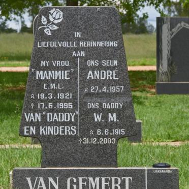 GEMERT W.M., van 1915-2003 &amp; E.M.L. 1921-1995 :: VAN GEMERT Andre 1957-