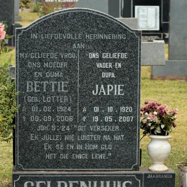 GELDENHUIS Japie 1920-2007 &amp; Bettie LÖTTER 1924-2006