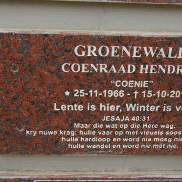GROENEWALD Coenraad Hendrik 1966-2014