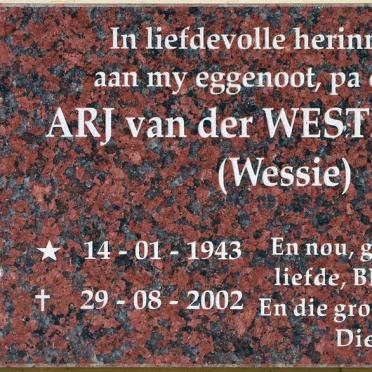 WESTHUIZEN A.R.J., van der 1943-2002