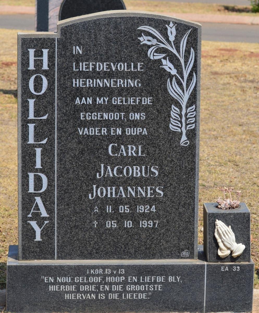 HOLLIDAY Carl Jacobus Johannes 1924-1997