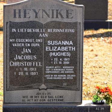 HEYNIKE Jan Jacobus Christoffel 1913-1997 &amp; Susanna Elizabeth HUGHES 1917-2001