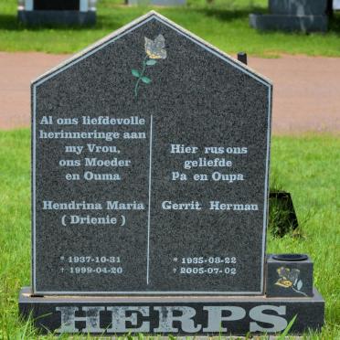 HERPS Gerrit Herman 1935-2005 &amp; Hendrina Maria 1937-1999