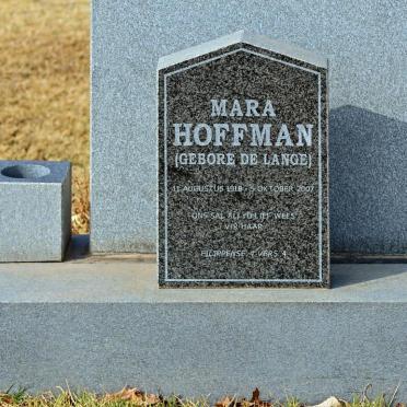 HOFFMAN Mara nee DE LANGE 1918-2007
