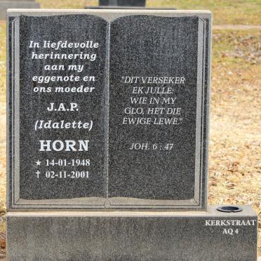HORN J.A.P. 1948-2001