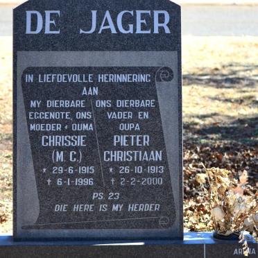 JAGER Pieter Christiaan, de 1913-2000 &amp; M.C. 1915-1996