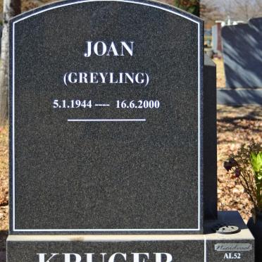 KRUGER Joan nee GREYLING 1944-2000