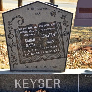 KEYSER Constant Louis 1915-2005 &amp; Sarah Maria 1917-2000