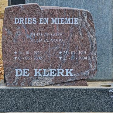 KLERK Dries, de 1923-2002 &amp; Miemie 1919-2004