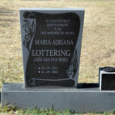 LOTTERING Maria Adriana nee van den BERG 1923-2003