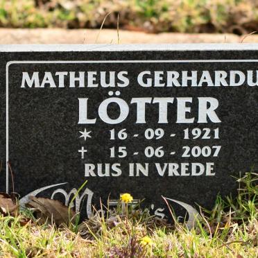 LÖTTER Matheus Gerhardus 1921-2007