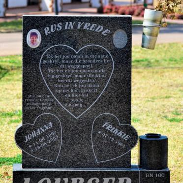 LOUBSER Frikkie 1961- &amp; Johanna 1960-2005