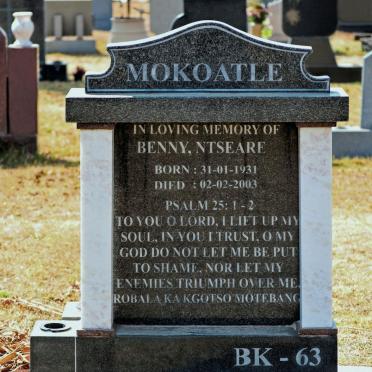 MOKOATLE Benny Ntseare 1931-2003