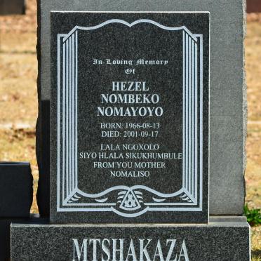 MTSHAKAZA Hezel Nombeko Nomayoyo 1966-2001